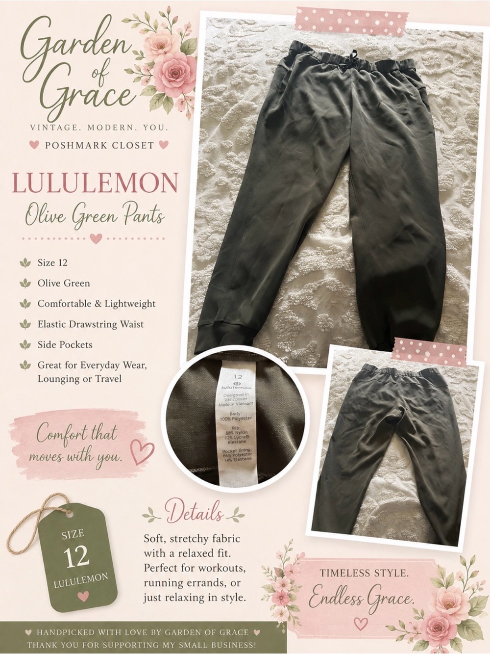 lululemon athletica Olive Green Jogger Pants
